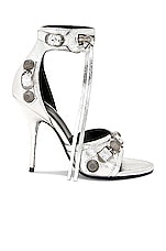 Balenciaga Cagole Sandal in Silver, view 1, click to view large image.