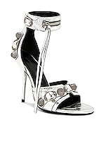 Balenciaga Cagole Sandal in Silver, view 2, click to view large image.