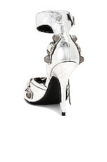 Balenciaga Cagole Sandal in Silver, view 3, click to view large image.