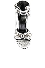 Balenciaga Cagole Sandal in Silver, view 4, click to view large image.