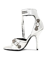 Balenciaga Cagole Sandal in Silver, view 5, click to view large image.