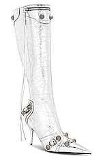 Balenciaga Cagole Boot in Silver, view 2, click to view large image.