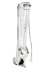 Balenciaga Cagole Boot in Silver, view 3, click to view large image.