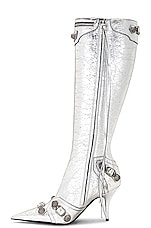 Balenciaga Cagole Boot in Silver, view 5, click to view large image.