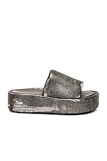 Balenciaga Rise Slide in Black Washed, view 1, click to view large image.