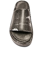 Balenciaga Rise Slide in Black Washed, view 4, click to view large image.