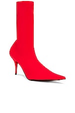 Balenciaga Knife Bootie in Bright Red, view 2, click to view large image.