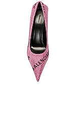 Balenciaga Square Knife Pump in Pink & Black, view 4, click to view large image.