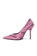 Balenciaga Square Knife Pump in Pink & Black, view 5, click to view large image.