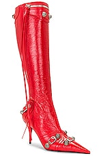 Balenciaga Cagole Boots In Tomato Red in Tomato Red, view 2, click to view large image.