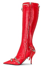 Balenciaga Cagole Boots In Tomato Red in Tomato Red, view 5, click to view large image.