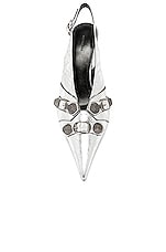 Balenciaga Cagole Sling Pump in Silver, view 4, click to view large image.