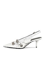 Balenciaga Cagole Sling Pump in Silver, view 5, click to view large image.