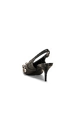 Balenciaga Cagole Sling Pump in Black & Aged Nickel, view 3, click to view large image.