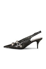 Balenciaga Cagole Sling Pump in Black & Aged Nickel, view 5, click to view large image.