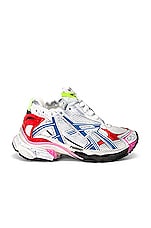 Balenciaga Runner Sneaker in White, Red, Blue, & Pink, view 1, click to view large image.