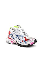 Balenciaga Runner Sneaker in White, Red, Blue, & Pink, view 2, click to view large image.