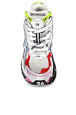 Balenciaga Runner Sneaker in White, Red, Blue, & Pink, view 4, click to view large image.
