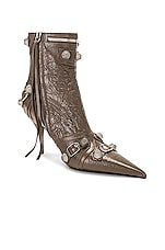 Balenciaga Cagole Bootie in Cold Brown & Silver, view 2, click to view large image.