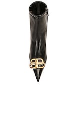 Balenciaga Square Knife BB Bootie in Black & Gold, view 4, click to view large image.