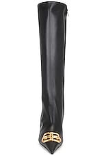 Balenciaga Square Knife BB Boot in Black & Gold, view 4, click to view large image.