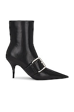 Balenciaga Knife Belt Bootie in Black & Silver, view 1, click to view large image.
