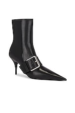 Balenciaga Knife Belt Bootie in Black & Silver, view 2, click to view large image.