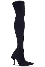 Balenciaga Hourglass Over The Knee Boot in Black, view 2, click to view large image.