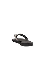 Balenciaga Cagole Thong Sandal in Black & Silver, view 3, click to view large image.