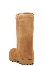 Balenciaga Alaska Fur High Boot in Brown & White, view 3, click to view large image.