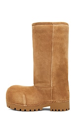 Balenciaga Alaska Fur High Boot in Brown & White, view 5, click to view large image.