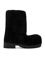 Balenciaga Alaska Fur Low Boot in Black, view 1, click to view large image.