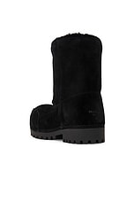 Balenciaga Alaska Fur Low Boot in Black, view 3, click to view large image.