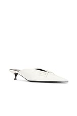 Balenciaga L40 Knife Bow Mule Heel in White, view 2, click to view large image.