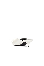 Balenciaga L40 Knife Bow Mule Heel in White, view 3, click to view large image.