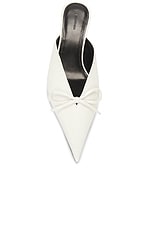 Balenciaga L40 Knife Bow Mule Heel in White, view 4, click to view large image.