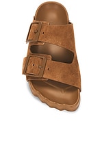 Balenciaga Sunday Sandal in Brown, view 4, click to view large image.