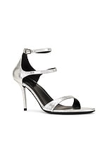 Balenciaga M85 Honey Sandal Heel in Silver, view 2, click to view large image.