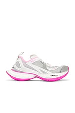 Balenciaga Circuit Sneaker in Grey, White, & Pink, view 1, click to view large image.