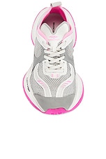 Balenciaga Circuit Sneaker in Grey, White, & Pink, view 4, click to view large image.