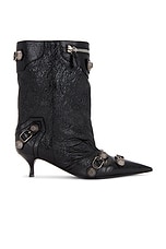 Balenciaga Cagole Wide L50 Bootie in Black & Silver, view 1, click to view large image.