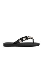 Balenciaga Cagole Thong Sandal in Black & Crystal | FWRD