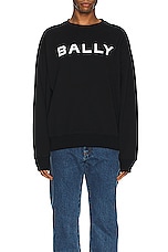 Bally Logo Sweater in Black, view 3, click to view large image.