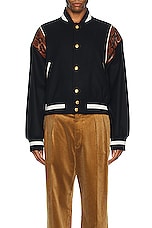 Bally Varsity Jacket in Navy 50, view 3, click to view large image.