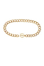 Bally Emblem Chain Belt in Oro Vibrato, view 1, click to view large image.