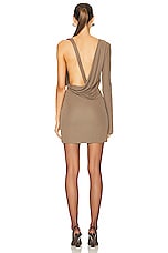 Bally One Shoulder Dress in Deep Sepia 23, view 4, click to view large image.