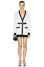 Bally Knit Cardigan in Bone & Black, view 1, click to view large image.