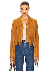 Bally Fringe Jacket in Deserto, view 1, click to view large image.