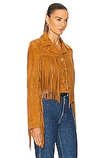 Bally Fringe Jacket in Deserto, view 2, click to view large image.