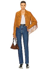 Bally Fringe Jacket in Deserto, view 4, click to view large image.